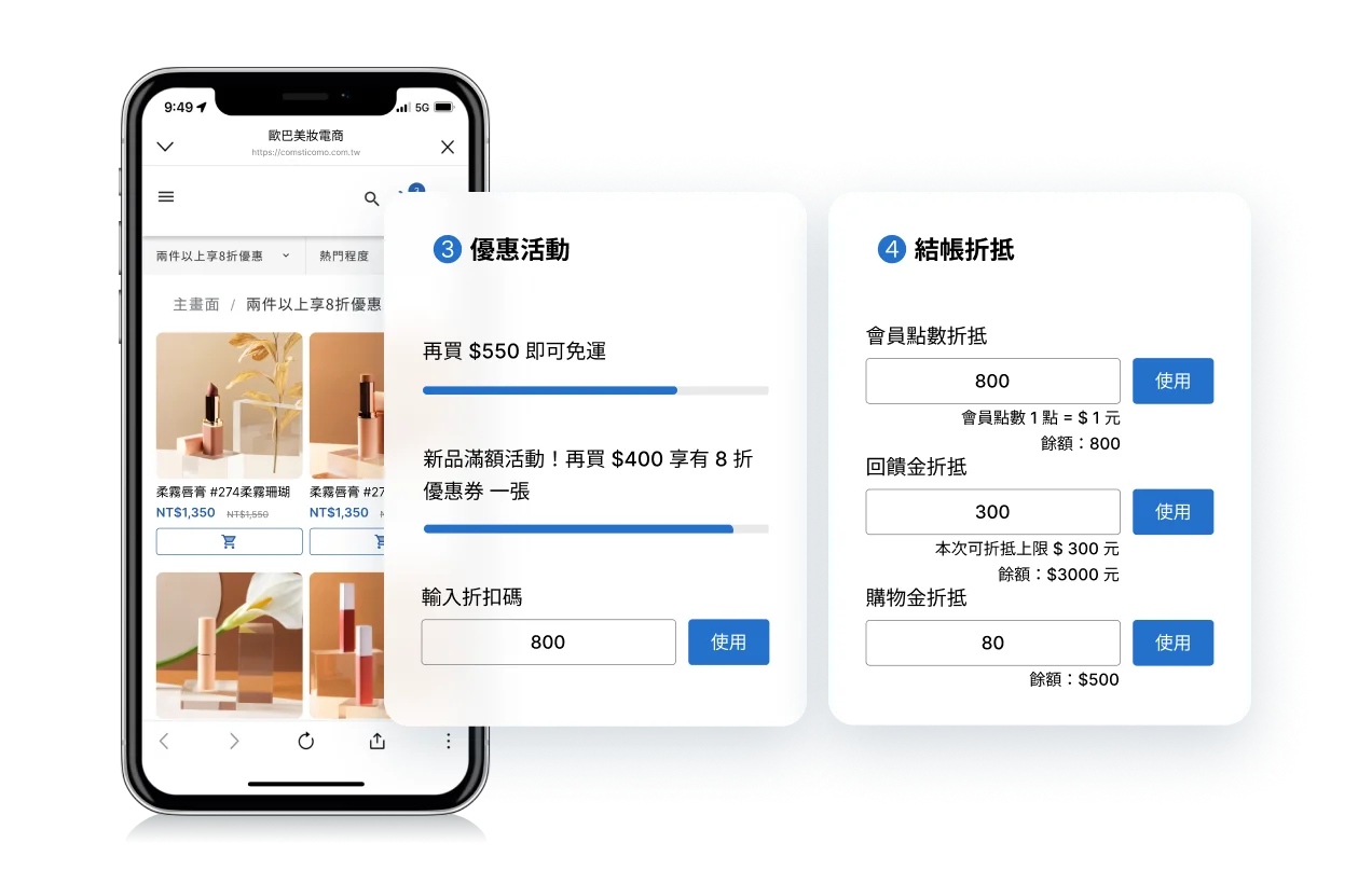 MovinQ - SCRM - 直接銷售 | D2C 自營電商系統：	
LINE 內嵌品牌自營電商，用戶輕鬆快速下單，降低依賴第三方平台，提升品牌競爭力