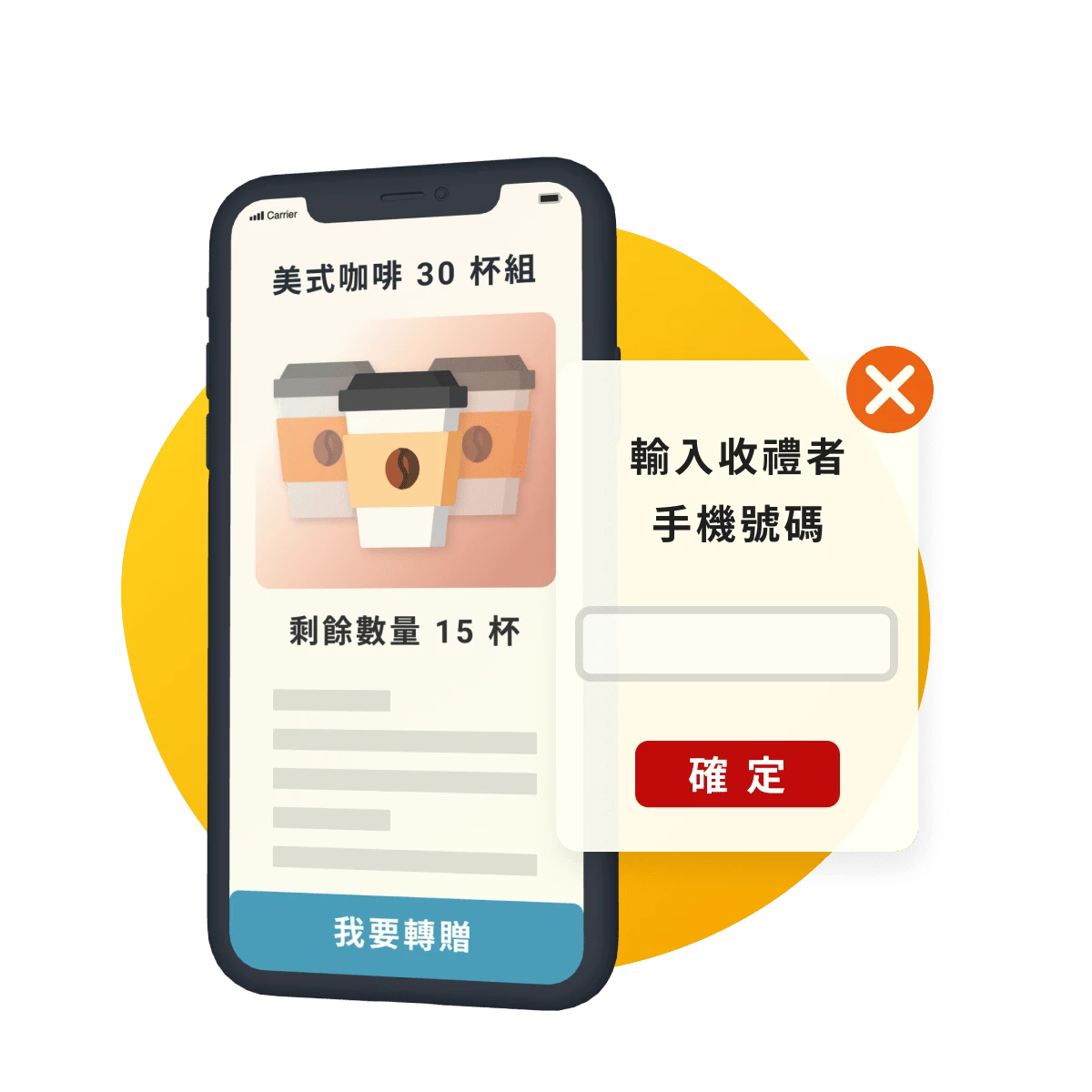 OmniGO | OMO 虛實整合 | 跨店分批取系統 ( 整買零取系統 ) - 會員即時贈禮傳心意，好友互動更暖心！會員可將兌換券轉贈給同於會員的好友們，只要輸入轉贈帳號，即可將票券贈送給好友。用 APP / LINE 實現 MGM 品牌鐵粉社群！