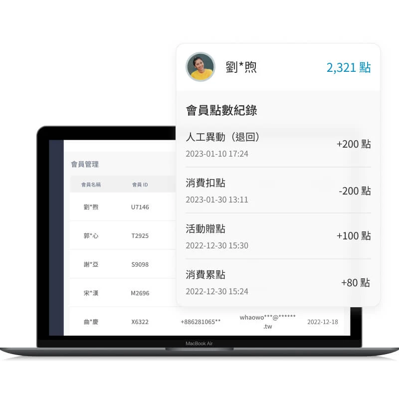 MMRM - CRM | 會員管理系統 ( 會員經營系統 )  - 實體品牌 APP / LINE 的互動 CRM，數位 OMO 會員行銷科技！比您更了解您的客戶的會員管理系統！會員基本資料、累積點數、會員等級和持有票券、交易紀錄等一目瞭然，會員維護管理、客戶服務都能輕鬆搞定。