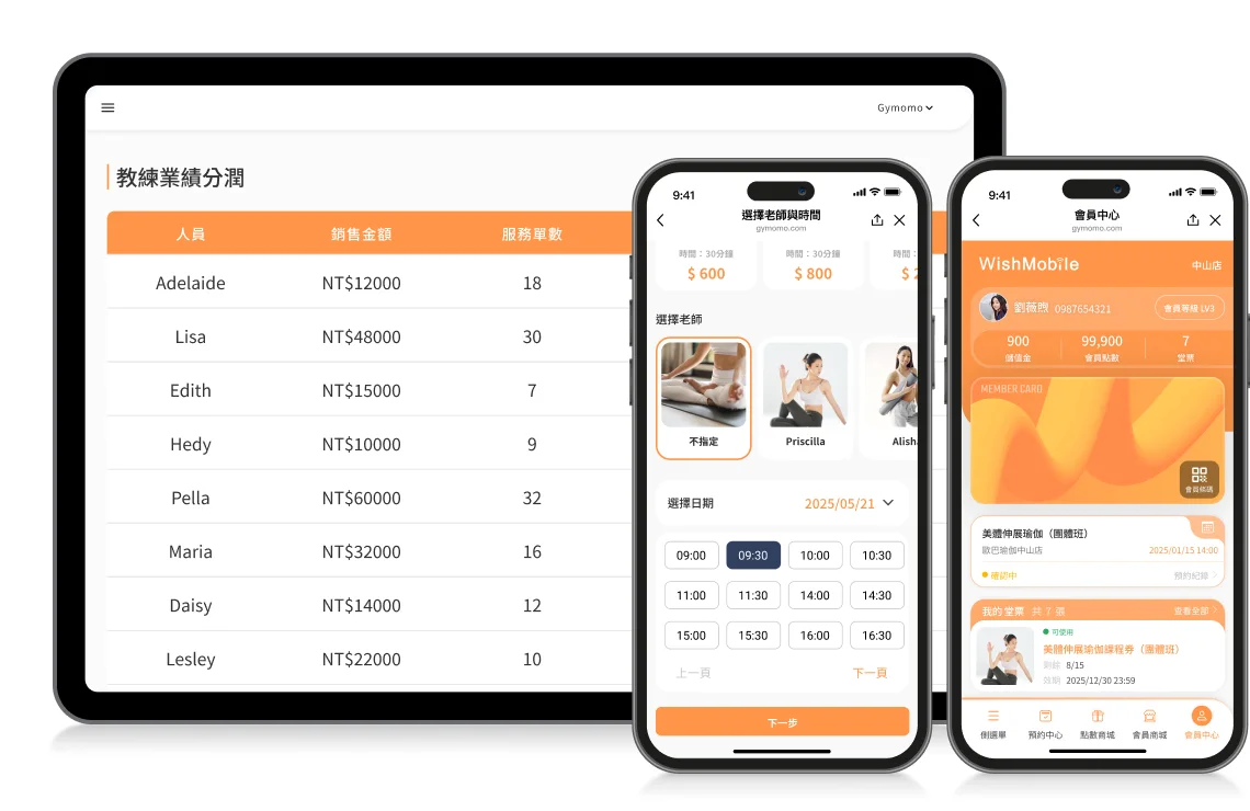 Gymomo 運動歐巴：運動產業專屬的線上預約管理系統